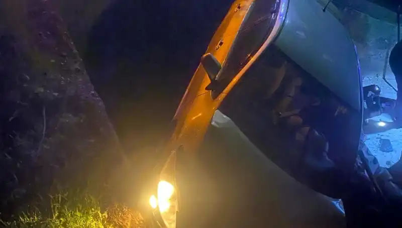 Adana'da Şarampole Devrilen Otomobil Faciası: 2 Yaralı